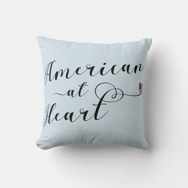 American At Heart Throw Cushion, USA Pillow (Front)