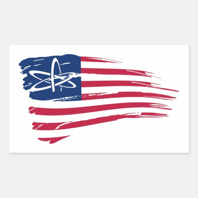 American Atheist Rectangular Sticker (Front)