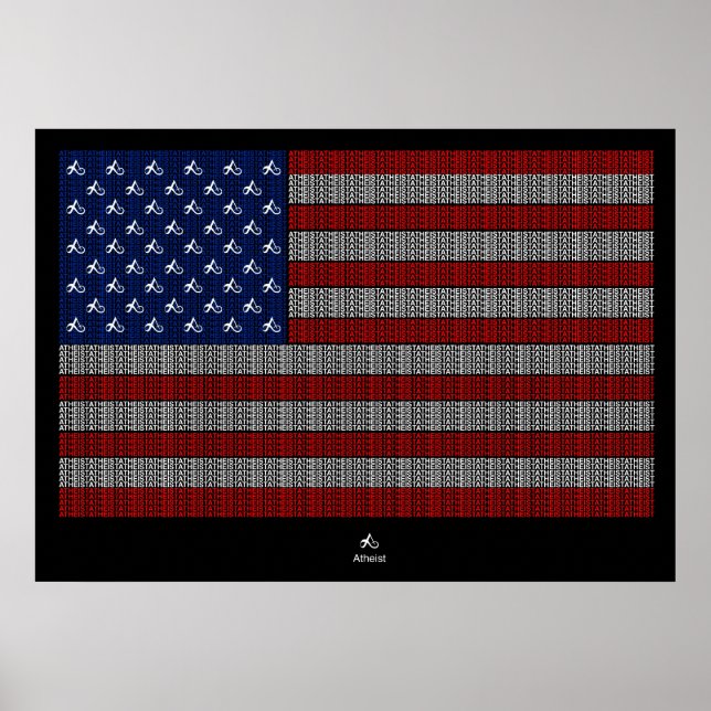 American Atheist USA flag Poster (Front)