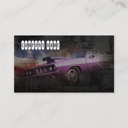 Customizable American  automotive classic pink muscle car business cards