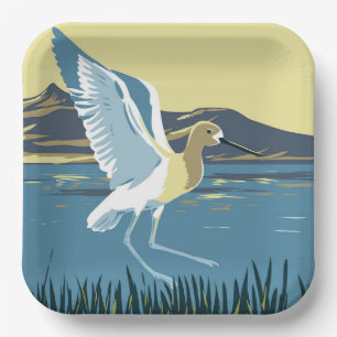 American Avocet Paper Plates