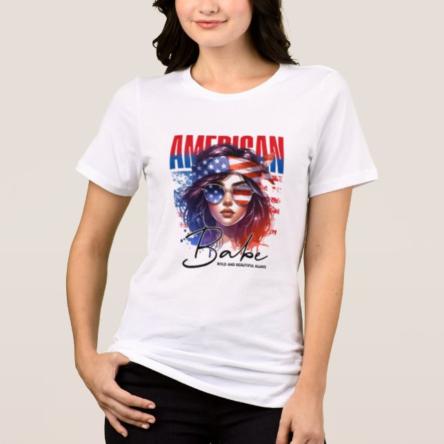 American Babe Patriot Design Tri-Blend Shirt (Front)