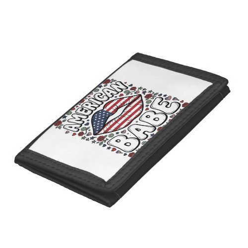 American Babe Patriotic Vintage Engraving Design_1 Trifold Wallet