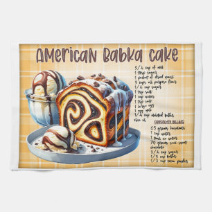 American Babka Cake Recipe Kitchen Towel