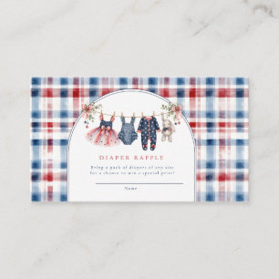 American Baby Patriotic Clothesline Baby Shower Enclosure Card