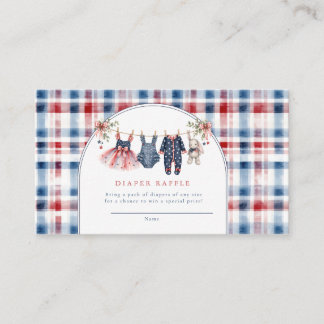 American Baby Patriotic Clothesline Baby Shower Enclosure Card