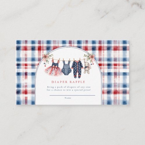 American Baby Patriotic Clothesline Baby Shower Enclosure Card