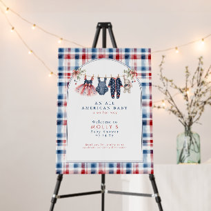 American Baby Patriotic Clothesline Baby Shower Foam Board