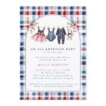 American Baby Patriotic Clothesline Baby Shower