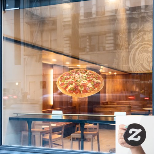 American Bacon Bread Cheese Cheesy Pizza Shop Window Cling