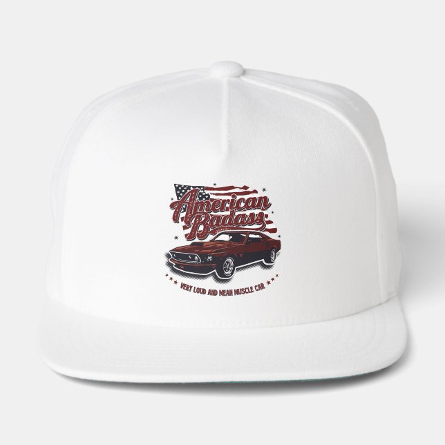 American Badass Muscle Car Fast Loud Snap Back Hat (Front)