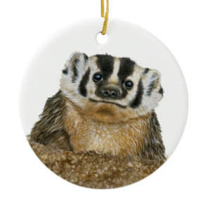 American Badger Ceramic Ornament