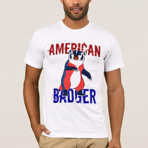 American Badger red white and blue T_Shirt