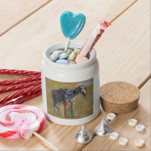 American Badlands of Old West Cowboy & Horse Candy Jar