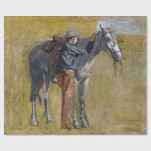 American Badlands of Old West Cowboy & Horse Wrapping Paper