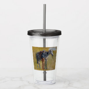 American Badlands: Old West Cowboy with Horse Acrylic Tumbler