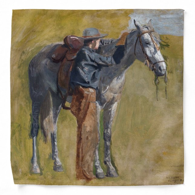 American Badlands: Old West Cowboy with Horse Bandana (Front)