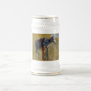 American Badlands: Old West Cowboy with Horse Beer Stein