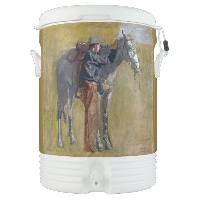 American Badlands: Old West Cowboy with Horse Beverage Cooler (Front)