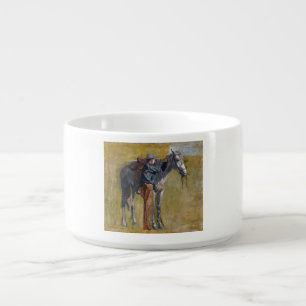 American Badlands: Old West Cowboy with Horse Bowl
