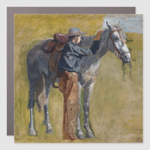 American Badlands: Old West Cowboy with Horse Car Magnet