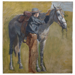 American Badlands: Old West Cowboy with Horse Cloth Napkin