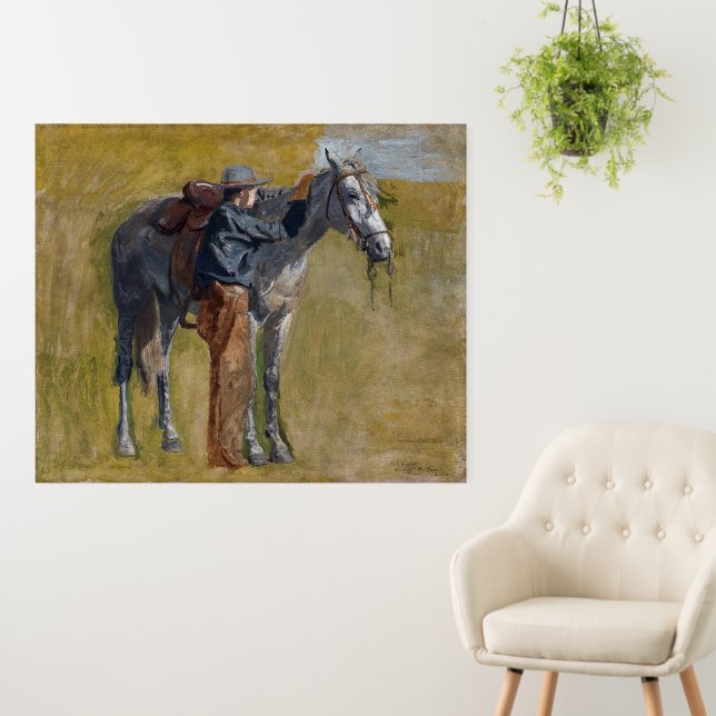 American Badlands: Old West Cowboy with Horse Foam Board (In Situ (Wall))