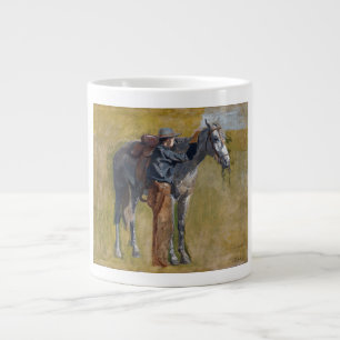 American Badlands: Old West Cowboy with Horse Giant Coffee Mug