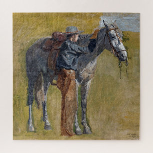 American Badlands: Old West Cowboy with Horse Jigsaw Puzzle