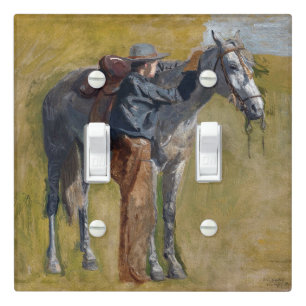 American Badlands: Old West Cowboy with Horse Light Switch Cover
