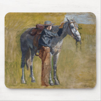 American Badlands: Old West Cowboy with Horse Mouse Pad