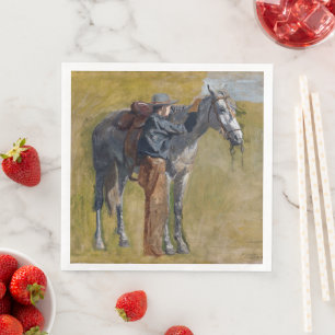 American Badlands: Old West Cowboy with Horse Paper Dinner Napkins