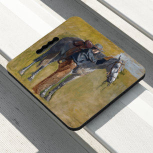 American Badlands: Old West Cowboy with Horse Seat Cushion