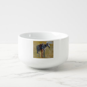 American Badlands: Old West Cowboy with Horse Soup Mug