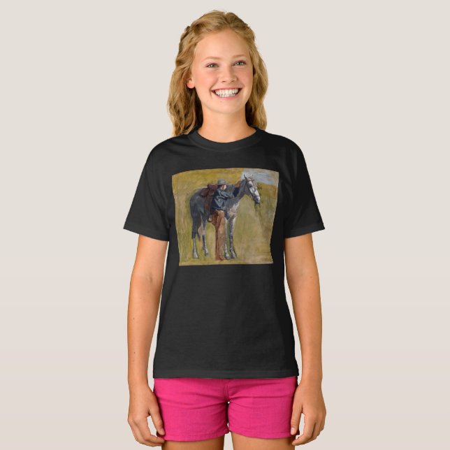 American Badlands: Old West Cowboy with Horse T-Shirt (Front Full)