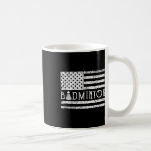 American Badminton Usa Flag Shuttles Funny Patriot Coffee Mug
