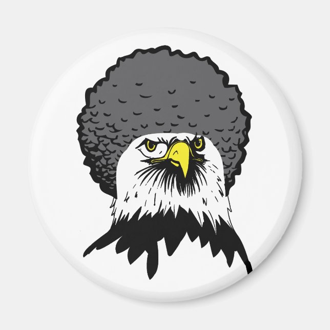 American Bald Eagle Afro Funny Fridge Magnet (Front)
