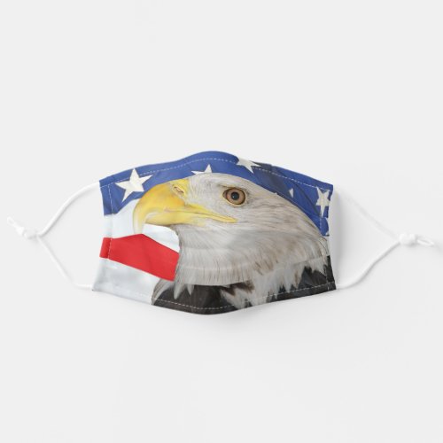 American Bald Eagle Against the American Flag Adult Cloth Face Mask