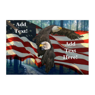 American Bald Eagle American Flag Acrylic Print