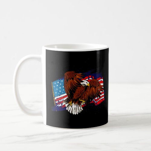 American Bald Eagle American Flag  Coffee Mug