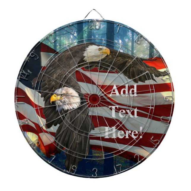 American Bald Eagle American Flag Dart Board (Front)