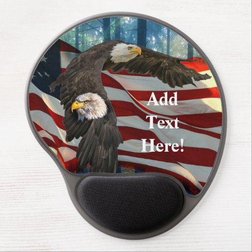 American Bald Eagle American Flag Gel Mouse Pad