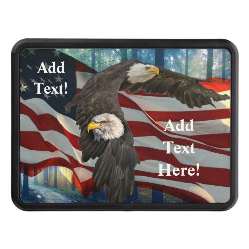 American Bald Eagle American Flag Hitch Cover