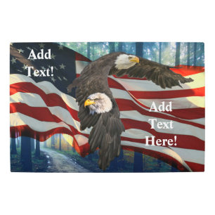 American Bald Eagle American Flag Metal Print