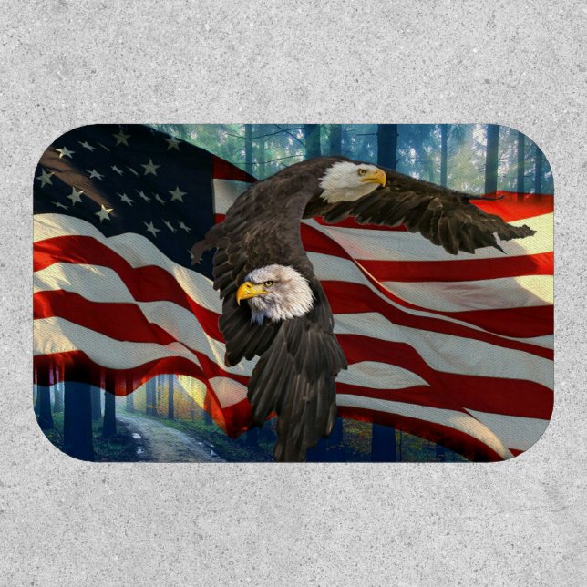 American Bald Eagle American Flag Patch (Front)