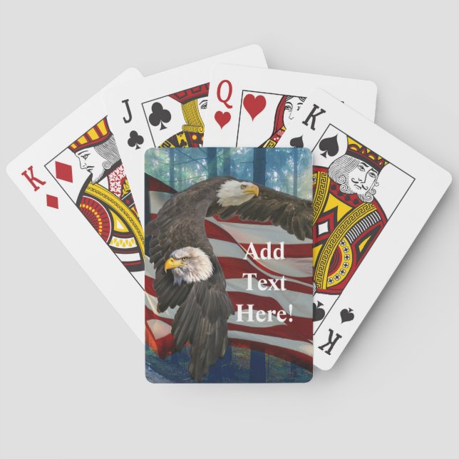 American Bald Eagle American Flag  Poker Cards (Back)
