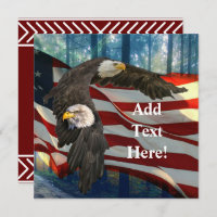 American Bald Eagle American Flag