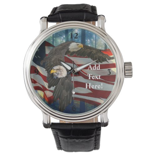 American Bald Eagle American Flag Watch
