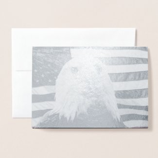 American Bald eagle and American Flag