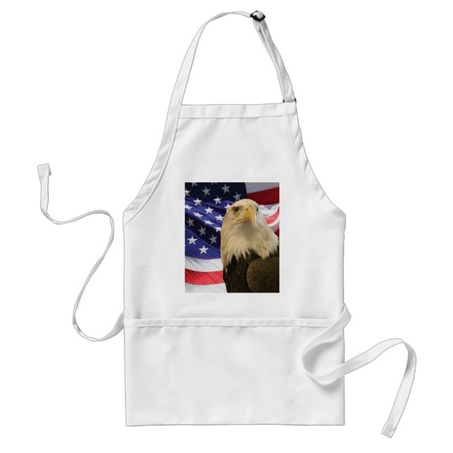 American Bald Eagle and Flag Adult Apron (Front)